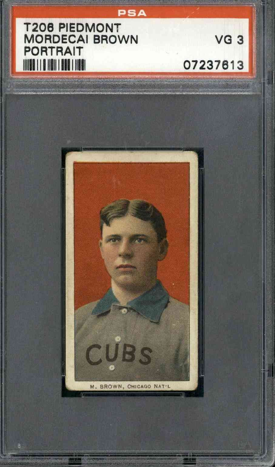 1909 T206 Mordecai Brown Portrait - PSA 3