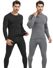 UNIQUEBLLA Long Johns Thermal Underwear Set for Men Thermal Base Layer Cold W...