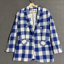 Veronica Beard Bexley Dickey Jacket Womens Size 6 Excellent Cond Blue White