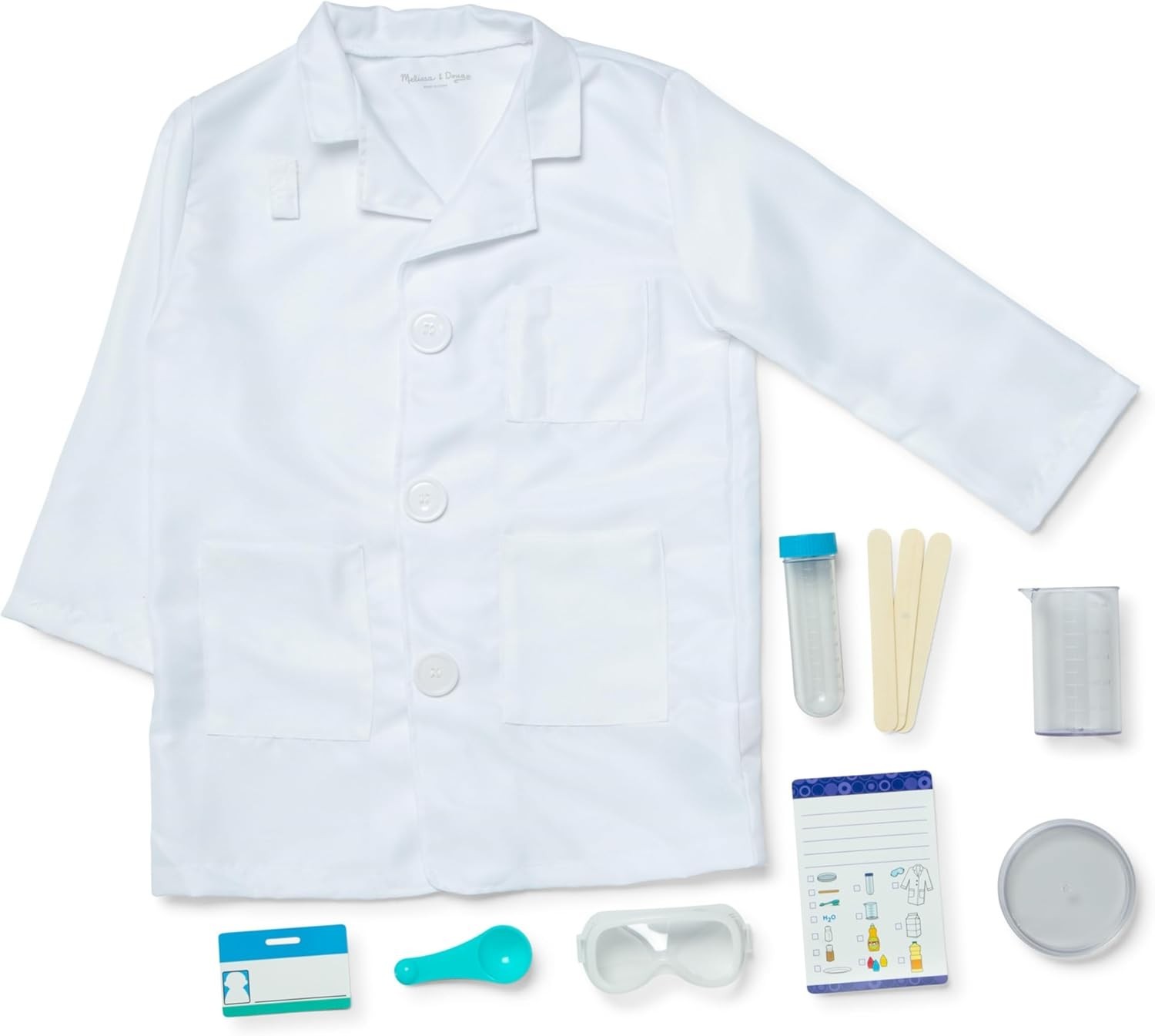 Juego de disfraces de rol de científico Melissa & Doug de 5 a 8 años (paquete sin frustraciones)