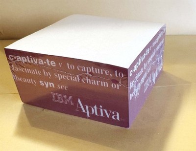 IBM 1980's PS/1 APTIVA promo memo pad cube NEW SEALED 