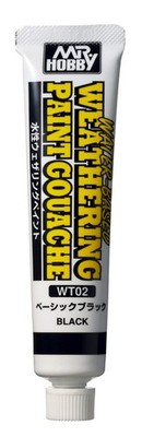 Mr.Hobby WT02 Weathering Water Based Paint Gouache Basic Black