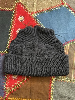 Vintage USN Wool Watch Cap Hat US Navy No Side Seam Original Thick USA Large