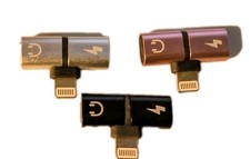 Mixed Lot of 100 - 2 in 1 Headphone/Charger Splitter for iPhone X XS XR 7/7 8