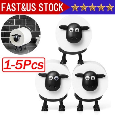 1-5 Pack Sheep Toilet Paper Roll Holder Set OPP Packaging - Cute Bathroom Decor
