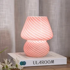USB Plug-in Mushroom Lamp Small Bedside Table Lamp with 3 Temperature LED Bulb