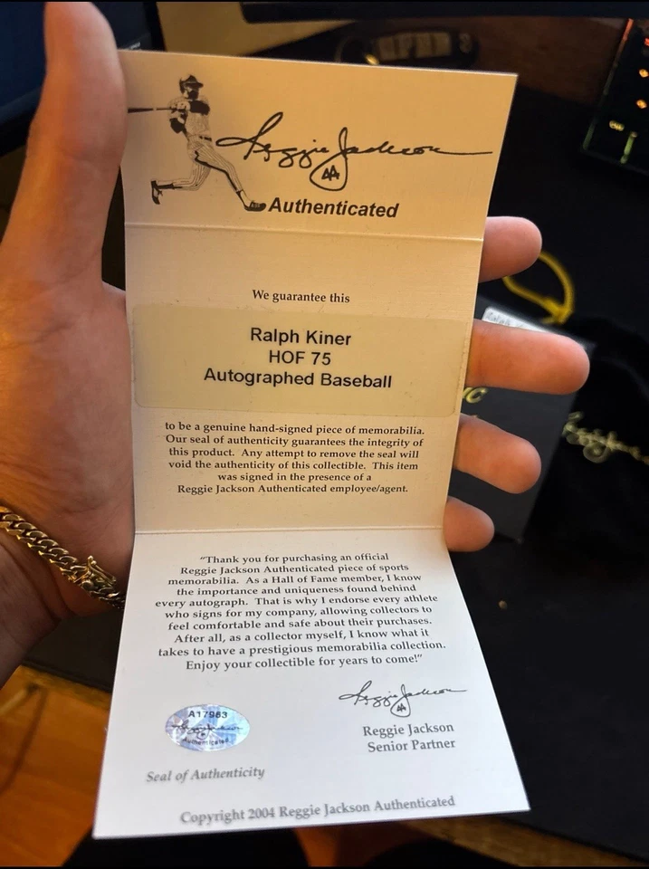 Ralph Kiner Signed NL Baseball JSA (Sticker) Cert. MLB Pittsburgh Pirates HOF! - Image 3 of 3