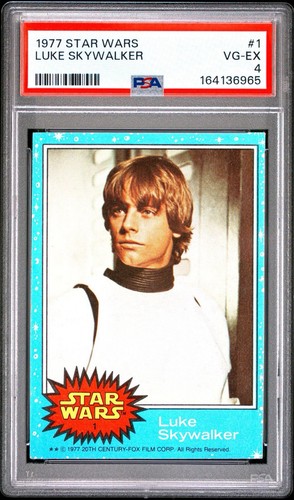 1977 Topps Star Wars Series 1 Luke Skywalker #1 -  PSA 4 VG-EX