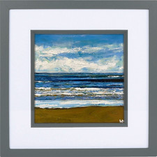 NEW ORIGINAL OIL PAINTING 8" 20cm Sea Seascape Still life art By Artist DRAWING
