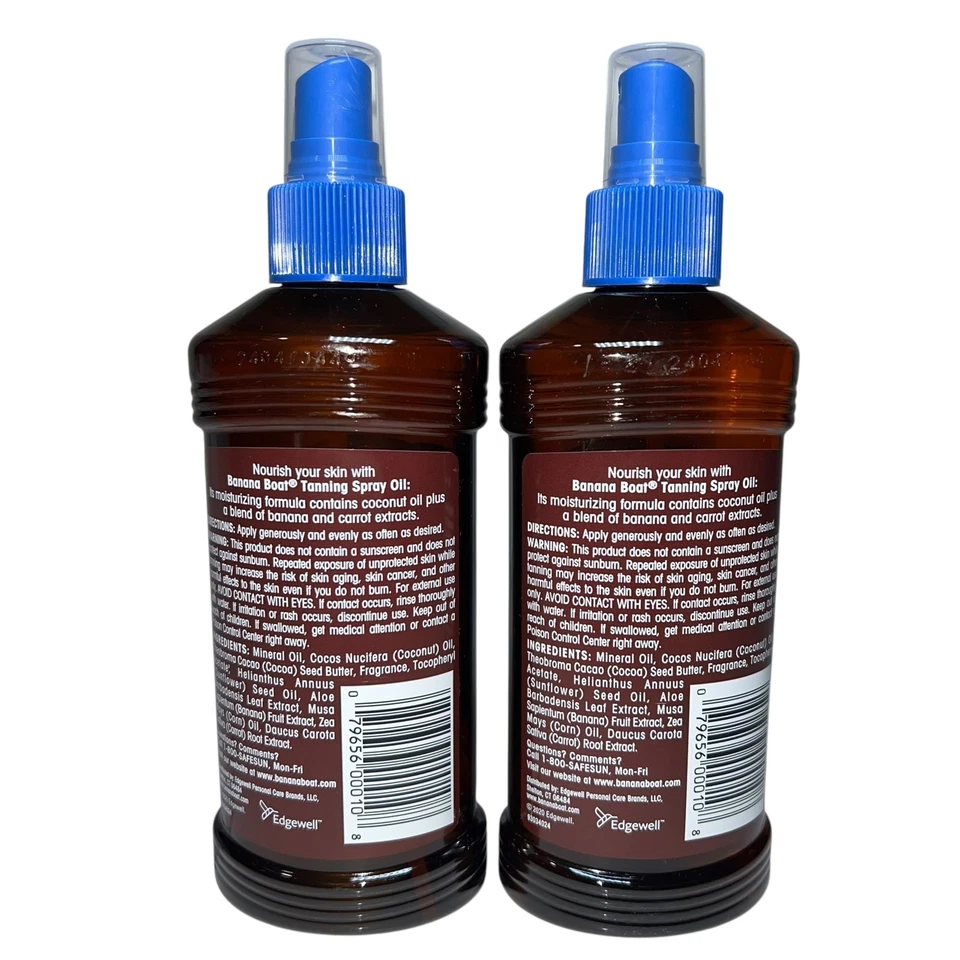 2x Banana Boat Deep Tanning Spray Oil 8oz with Coconut Oil Sun Care NEW Lot - Image 2 of 3