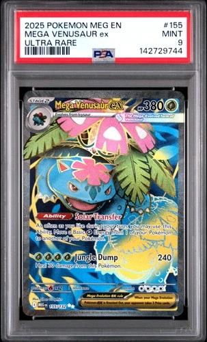 2025 POKEMON MEG EN-MEGA EVOLUTION ULTRA RARE #155 MEGA VENUSAUR EX PSA 9