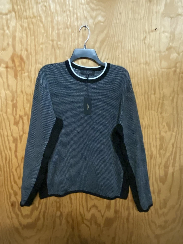 RAG & BONE Men’s Mitch Black Crewneck Sweater Size Medium. $249 - Image 3 of 4