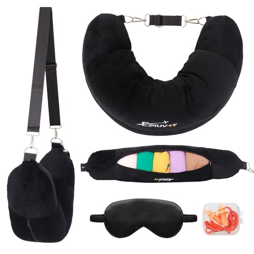 Travel Neck Pillow Stuffable with Clothes, Stuffable Neck Pillow for Travel,