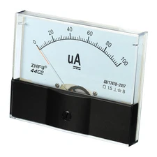 Analog Panel Ammeter, 44C2 Ampere Meter Current Tester for Office(DC 0-100uA)