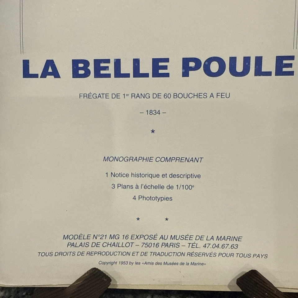 La Belle Poule 1834 French Frigate Rare 1953 Naval Monograph Ship Plans Photos - Image 2 of 4