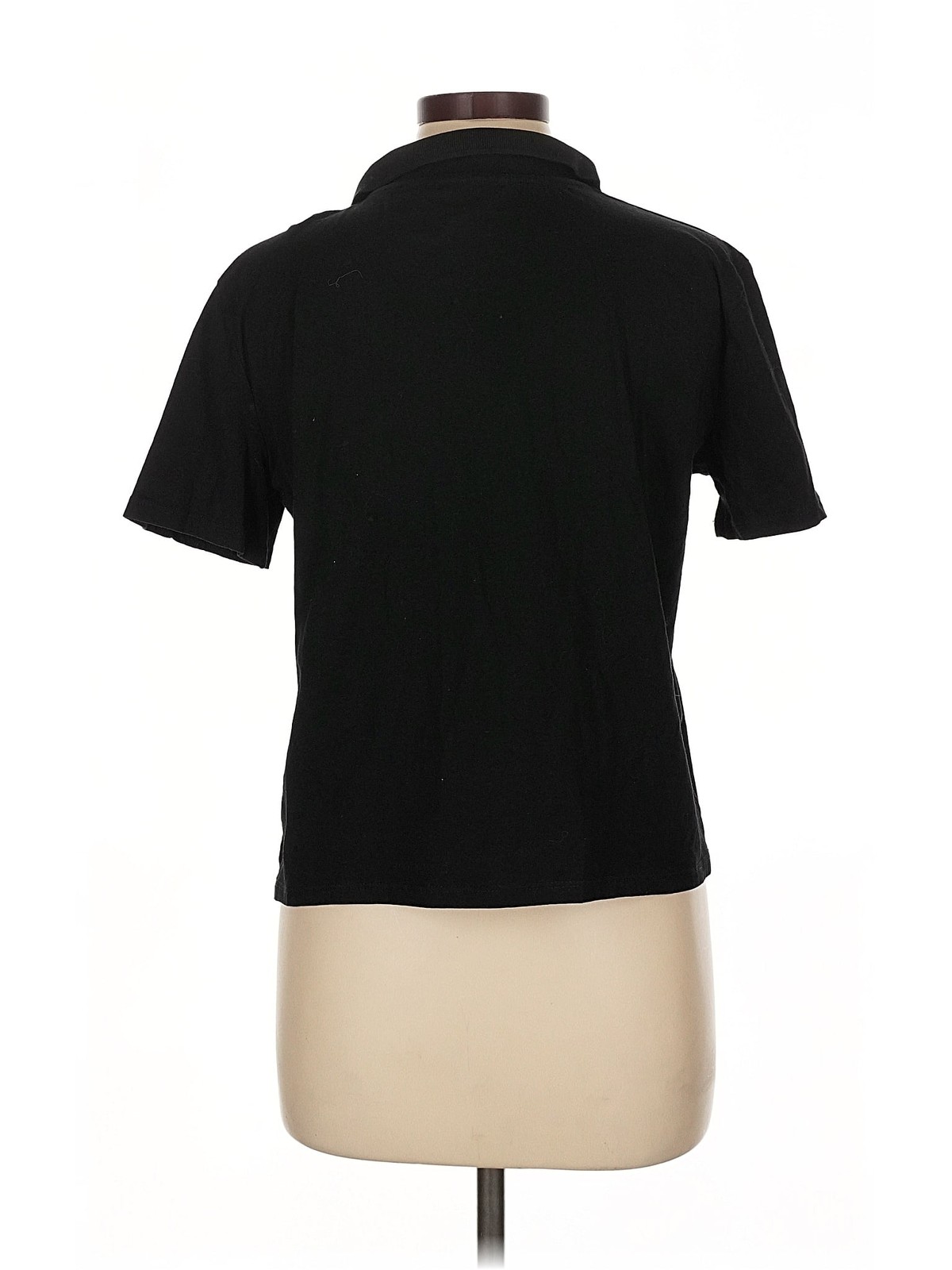 Zara Women Black Short Sleeve Polo L thumbnail 2