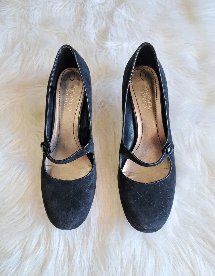 Sz 9.5 Franco Sarto low 2" leather heels - Image 3 of 4