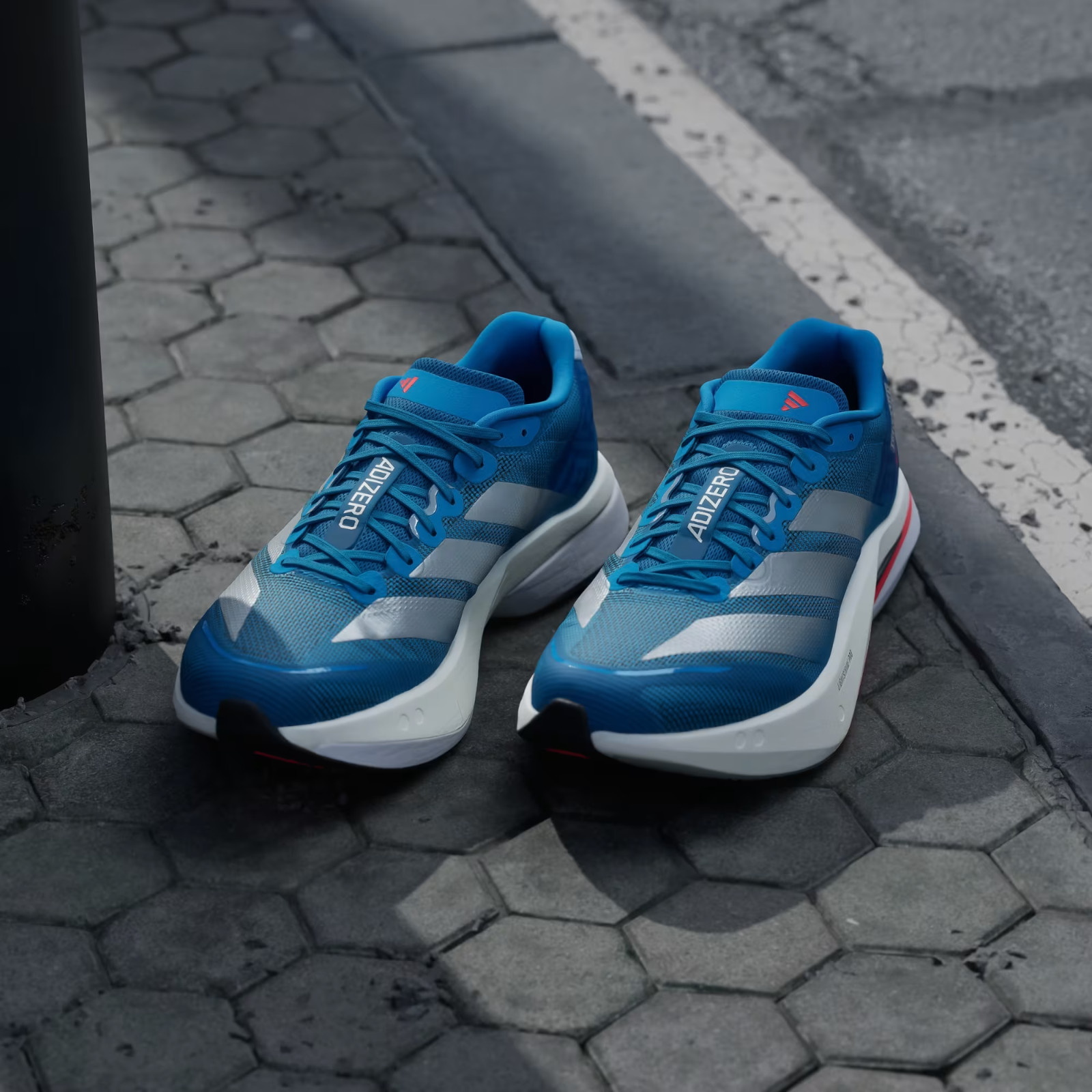Adizero Boston 13 Men's Shoes in Solar Blue/Silver Metallic/Dark Solar Blue image 3