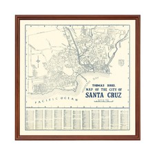 Old Map of Santa Cruz, CA 1920 - Vintage Santa Cruz Californ