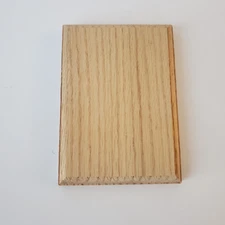 Oak Rectangle Rosette. Unfinished stair parts for handrail .  app. 6”x 4.375”