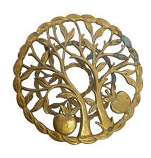 Vintage rundes Messing Stövchen Untersetzer 60er 70er Geschirr Wärmer