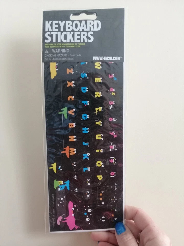 Funky alphabet Letters on black stickers laptop keyboard. Goofy silly funny face - Image 2 of 4