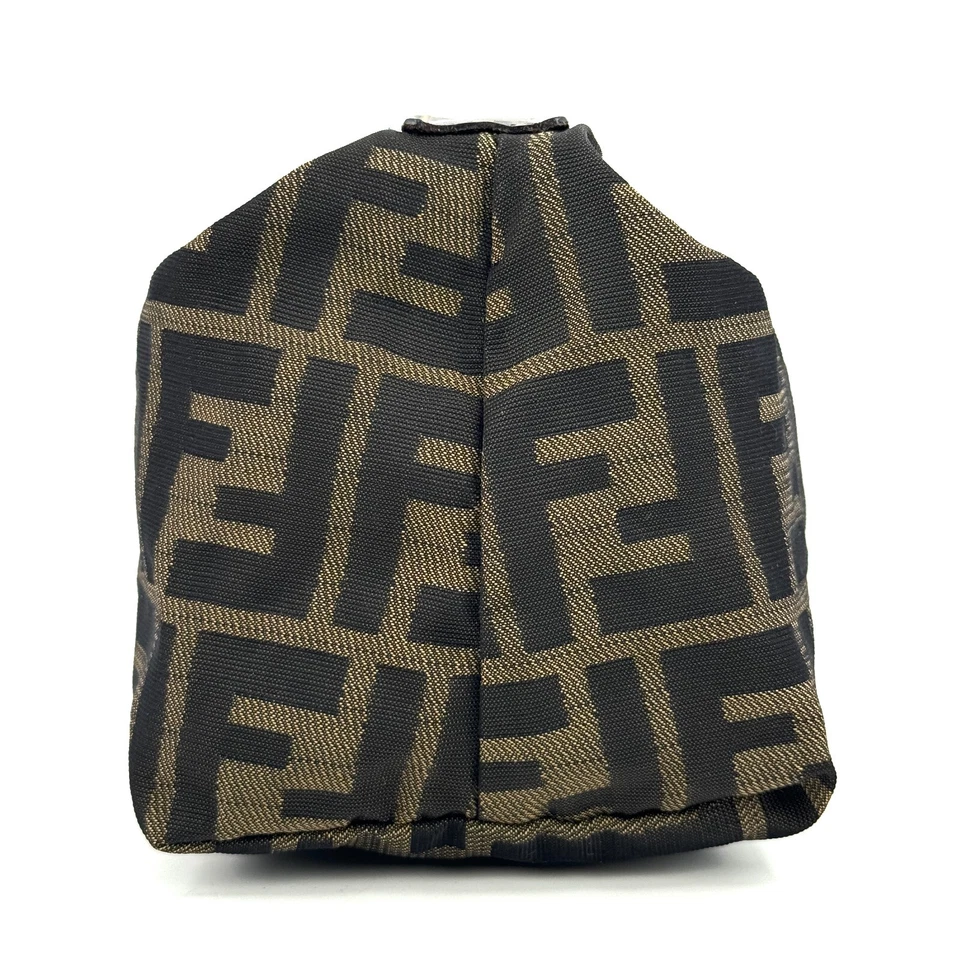[Excellent]FENDI Zucca Brown Vanity Bag Pouch Nylon Authentic F05-0245 - Image 4 of 4