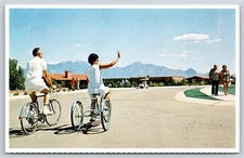 Sports~Man & Woman Biking @ Green Valley Arizona~Vintage Postcard
