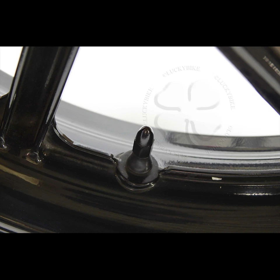 2x Tapa de válvula cubierta negra neumático GSXR 600 750 Ninja R1 R6 vástago bala CNC aluminio Foto 2 de 2