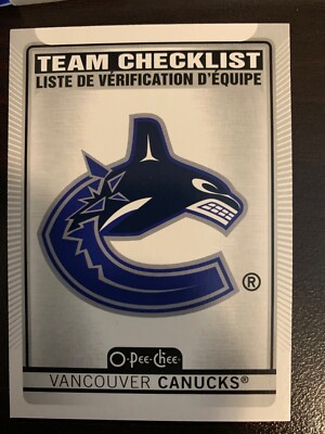 OPC 2021-22 VANCOUVER CANUCKS TEAM CHECKLIST HOCKEY CARD #578
