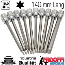Torx Stecknuss Satz 140mm Lang T10 - T55 / 10-tlg. T-Profil 3/8" Steckschlüssel