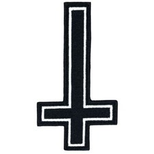 Aufnäher Aufbügler Patch verkehrtes Kreuz Black Heavy Metal 666 Gothic Emo Kutte