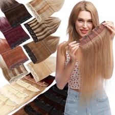 One Piece 100 Real Clip in Remy Human Hair Extensions 3/4 Full Head Highlight