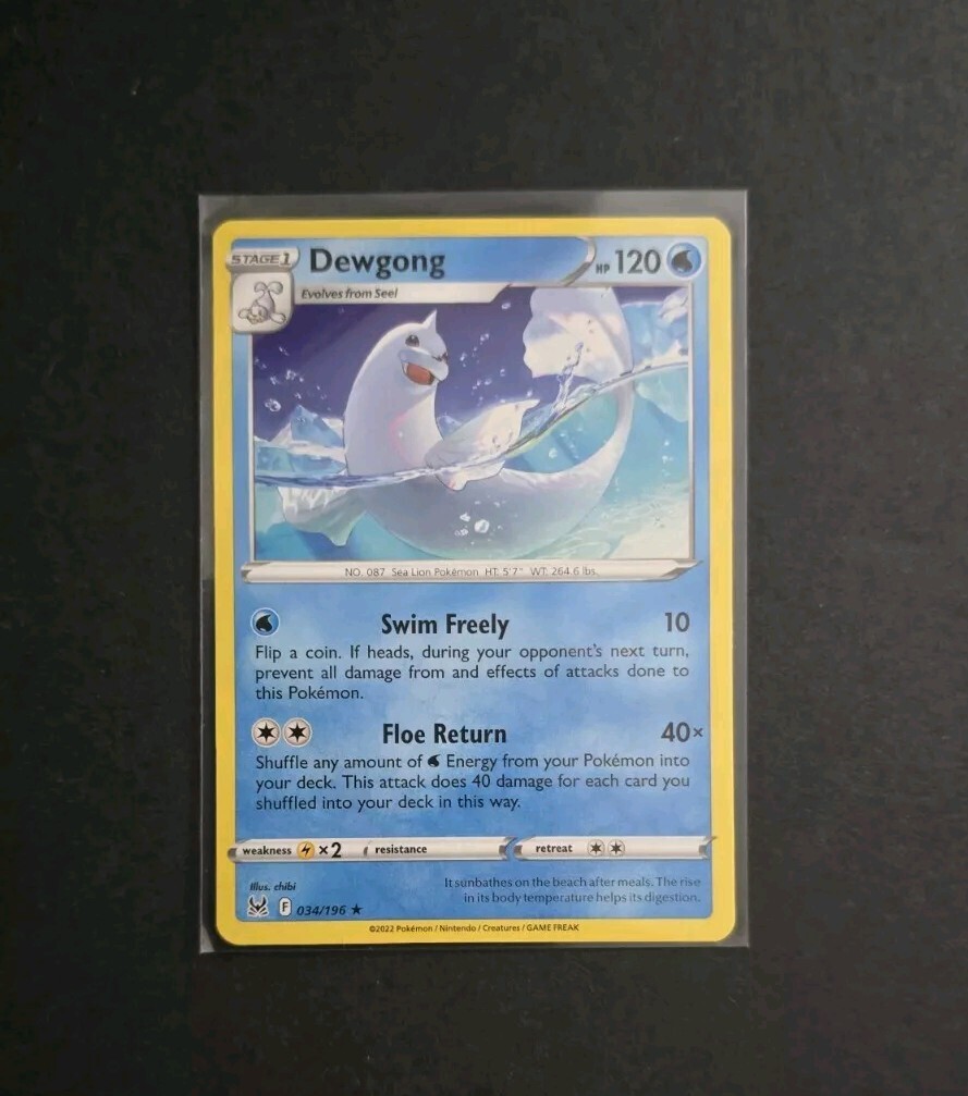 Dewgong 34/196 Lost Origin Regular Rare Pokemon Card TCG Pokémon 034/196