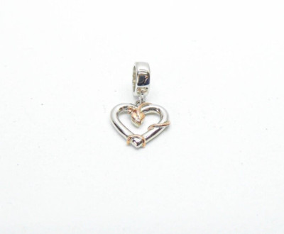 Clogau Gold Silver & 9ct Rose Gold Tree of Life Heart Charm