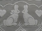 Bunny Rabbit Pairs And Hearts Cream Lace Valance• 11 Feet Across X 11.5" Long — photo 2