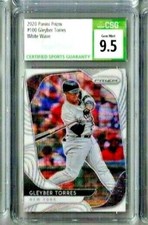 2020 Panini Prizm Gleyber Torres White Wave CSG 9.5  