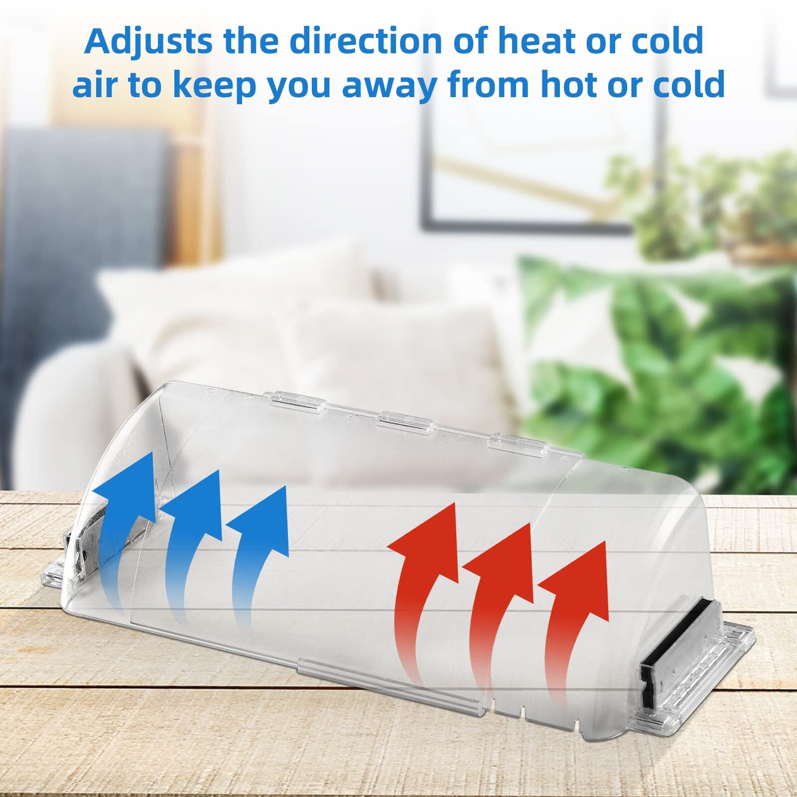 как выглядит 2-Pack Adjustable Air Vent Deflector Transparent 9 -15 for Various Registers фото