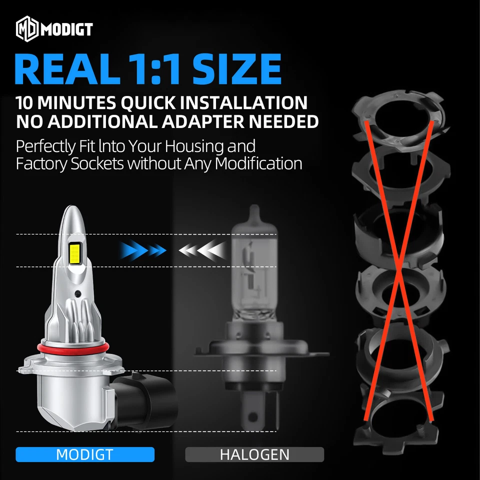 9005(HB3)+9006(HB4) LED Headlight Halogen Bulb For Honda MDX 2003-2006 6000k - image 2 of 4