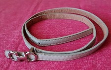 VINTAGE AUTHENTIC EQUESTRIAN BUCKLE GRAY GENUINE LEATHER SKINNY WOMENS BELT