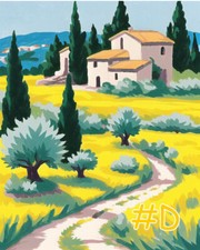 Beautiful Spring Mediterranean Flower Field Printed Needlepoint Canvas FA36