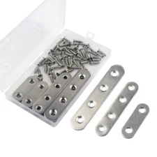 Mending Repair Plate Flat Fixing  Bracket Connector With Screws  Mix Sizes