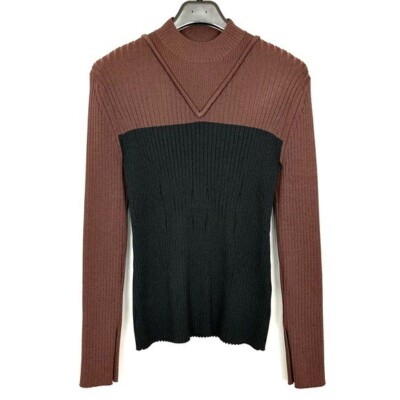 Marina Moscone Collective Ribbed Colorblock Sweater Women s Size XXL Mock Neck