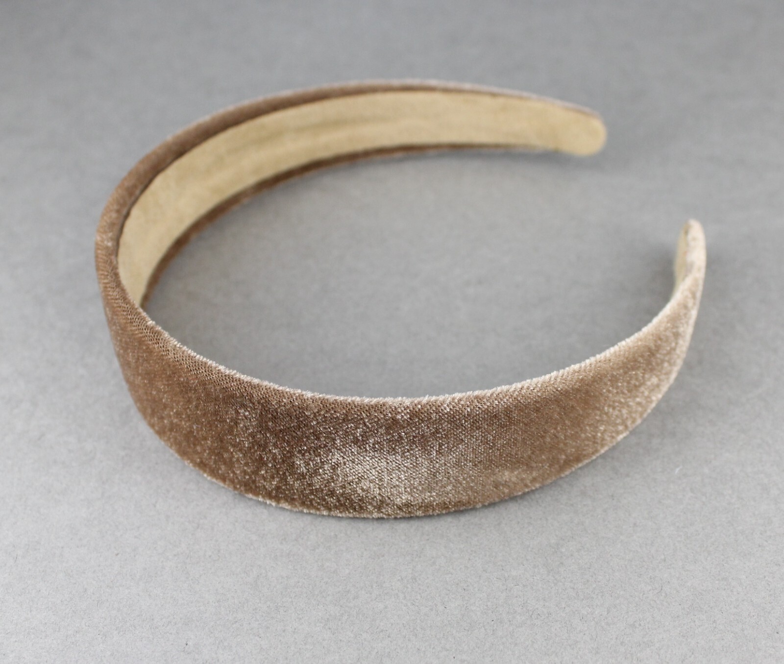 Brown Tan velvet headband soft velour hair accessory 1.25" wide plain classic