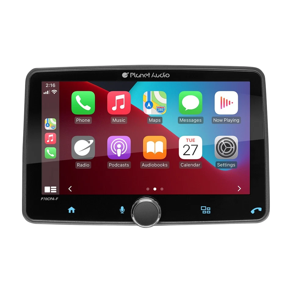 Planet Audio Floating 7" Touchscreen Bluetooth 1 Din Apple CarPlay Android Auto - Image 2 of 4