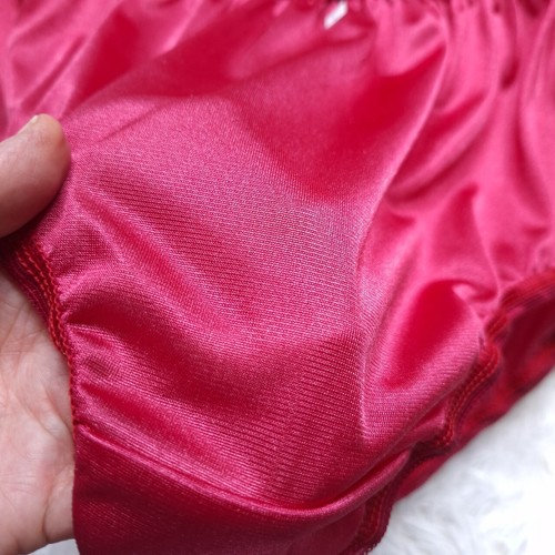 6 Red Pantie Underwear Women Light Nylon Silky Soft Smooth Briefs Waist30-36" L - Picture 5 of 10