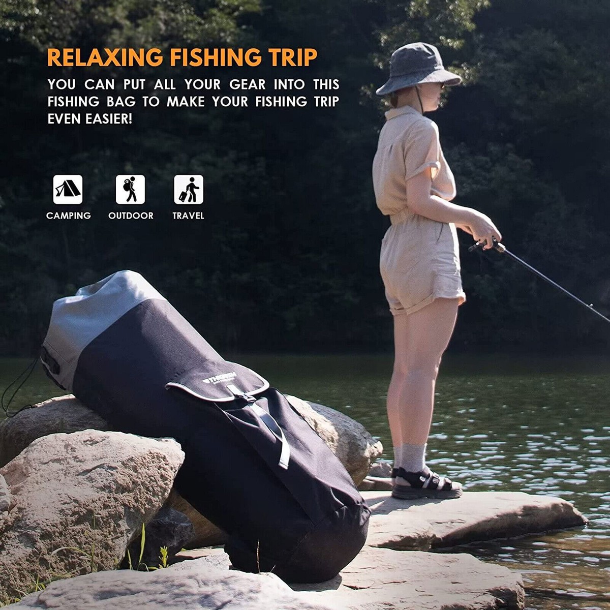 Fishing Rod THKFISH Bag, Case 900D Oxford Cloth Fishing Pole