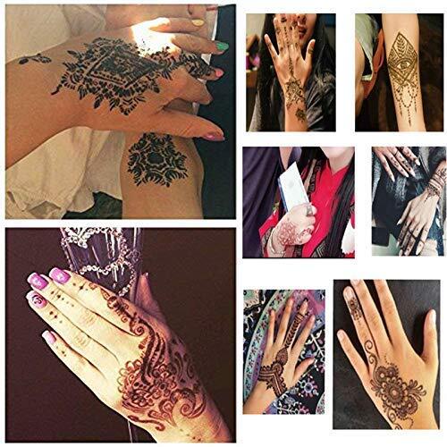 SelfAdhesive Flower Butterfly Arabic Design Henna Tattoos Stencils 3