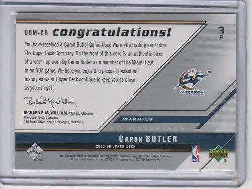 2005-06 Upper Deck UD Materials #UDM-CB Caron Butler-Lakers - Picture 2 of 2