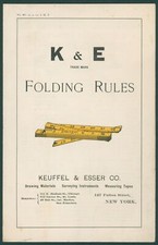 1907 Keuffel & Esser Folding Rules Color Dealer Circular Illustrated Brochure NY